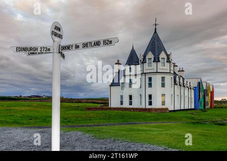 John o'Groats en Écosse est le point le plus nodal du continent britannique. Banque D'Images