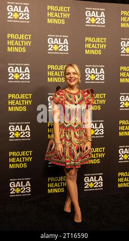 New York, États-Unis. 10 octobre 2023. La chanteuse/actrice Christina Maxwell assiste au gala Project Healthy Minds 2023 à l'occasion de la Journée mondiale de la santé mentale à New York, NY, le 10 octobre 2023. (Photo de Hailstorm Visuals/Sipa USA) crédit : SIPA USA/Alamy Live News Banque D'Images