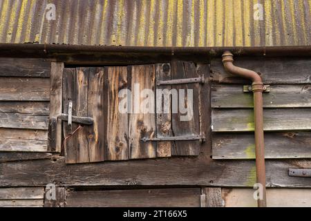 Old Wooden Grange, Hopesay, Craven Arms, Shropshire, Angleterre, ROYAUME-UNI Banque D'Images