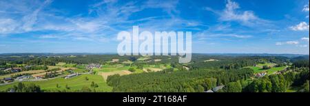 Vue de la ruine d'Arbesbach vers l'est, Panorama, Arbesbach Basse-Autriche, Autriche Banque D'Images