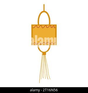 Lanterne chinoise festive. Carré avec frange. Concevez un flyer, bannière. Illustration vectorielle Illustration de Vecteur