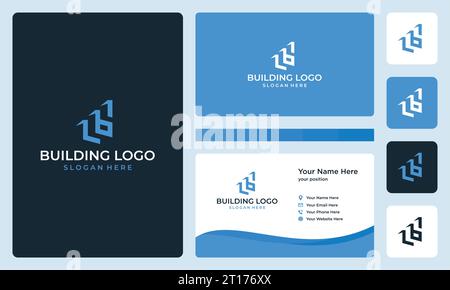 lettre b avec la forme du bâtiment. très approprié pour le bâtiment ou les sociétés immobilières. Illustration de Vecteur