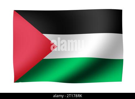 Wavingl illustration de drapeau de pays ( Palestine ) Banque D'Images