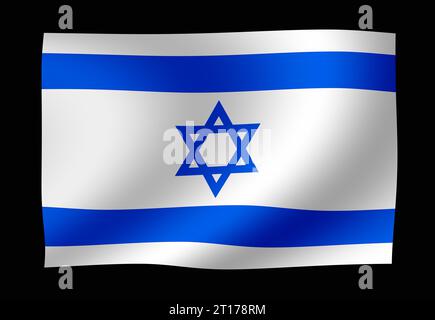 Illustration de drapeau de pays de Wavingl ( Israël ) Banque D'Images