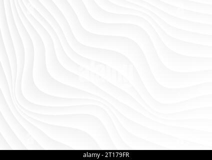 Ondes incurvées blanches grises réfractées fond élégant abstrait. Conception ondulée vectorielle Illustration de Vecteur