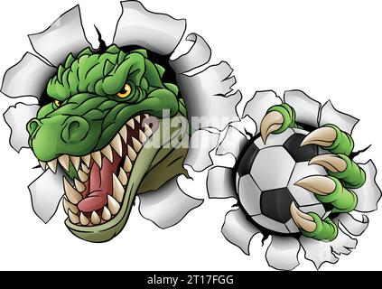 Crocodile Dinosaur Alligator Soccer Mascot Illustration de Vecteur