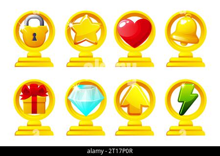 Définir des icônes figurines pour les jeux 2D. Illustration de Vecteur