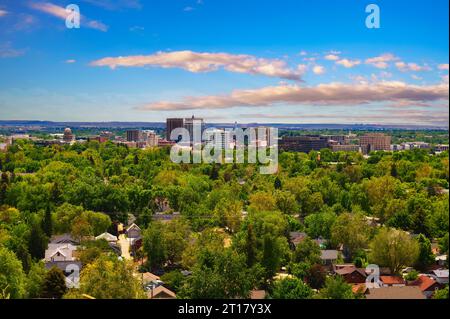 Skyline de Boise dans l'Idaho, vue depuis Camell's Back Park Banque D'Images