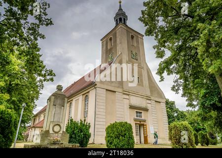 Evangelische Kirche, Burg im Spreewald, Brandenburg, Deutschland Banque D'Images