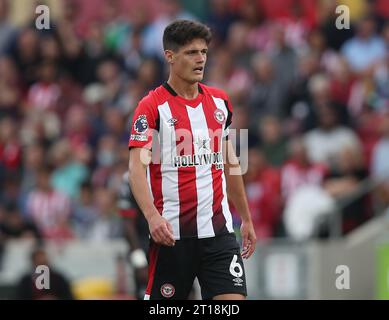 Christian Norgaard de Brentford. - Brentford v Crystal Palace, Premier League, GTECH Community Stadium, Londres, Royaume-Uni - 26 août 2023.. Usage éditorial uniquement - des restrictions DataCo s'appliquent Banque D'Images