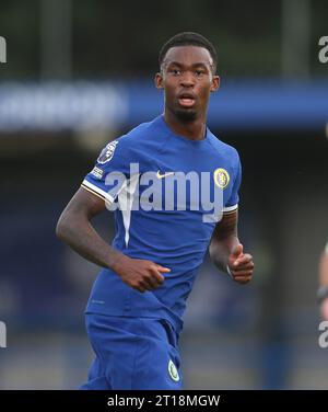 Zak Sturge de Chelsea U21. - Chelsea U21 contre Blackburn Rovers U21, Premier League 2, The Cherry Red Records Stadium, Kingston upon Thames, Londres, Royaume-Uni - 11 août 2023. Usage éditorial uniquement - des restrictions DataCo s'appliquent Banque D'Images