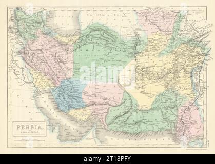 Perse & Afghanistan. Iran SW Asia Pirate Coast 'Debai' (Dubaï) HALL 1854 carte Banque D'Images