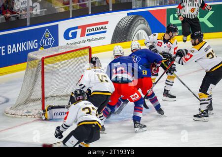 Spielszene Adler Mannheim gegen Rouen Dragons (Ligue des Champions de hockey) Banque D'Images