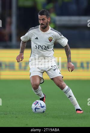 Gênes, Italie, 28 septembre 2023. Leonardo Spinazzola de L'AS Roma lors du match de Serie A à Luigi Ferraris, Gênes. Le crédit photo devrait se lire : Jonathan Moscrop / Sportimage Banque D'Images