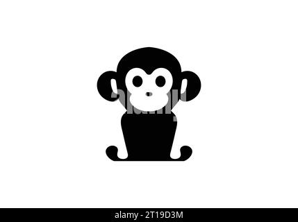 motif d'illustration d'icône de singe de style minimaliste Illustration de Vecteur