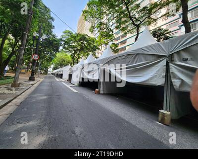 Sao Paulo, Sao Paulo, Brésil. 12 octobre 2023. Sao Paulo (SP), 12/10/2023 - FESTIVAL/MARIO DE ANDRANDE/SP - fermeture de la route pour l'événement qui aura lieu les 13, 14 et 15 octobre à la Bibliothèque Mario de Andrade et d'autres espaces dans le centre-ville, par l'intermédiaire du Département Municipal de la Culture de theÃ‚Â, il promeut theÃ‚Â III Mario de Andrade Festival Ã¢â‚¬' 85 ans de la Mission de recherche folklorique Mario de Andrade. Entièrement gratuit, l'événement célèbre la littérature et les livres, stimulant le débat d'idées, la formation des lecteurs et le pouvoir culturel des nouvelles langues. (Photo : Leco Viana/The Banque D'Images