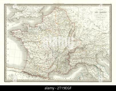 Carte des Gaules. La France antique. LAPIE 1831 ancienne carte antique plan graphique Banque D'Images