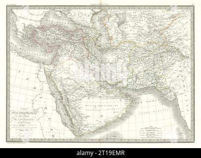 Carte de la Turquie d'Asie, de la Perse… SW Asie Arabie Iran. Carte LAPIE 1831 Banque D'Images