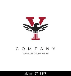 Y Letter logo, Eagle Wings logo, Falcon logo modèle illustration vectorielle icône de conception symbole. Alphabet y avec symbole aigle Illustration de Vecteur