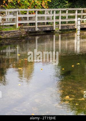 Warnborough Mill Ford, River Whitewater, North Warnborough, Hampshire, Angleterre, ROYAUME-UNI, GB. Banque D'Images