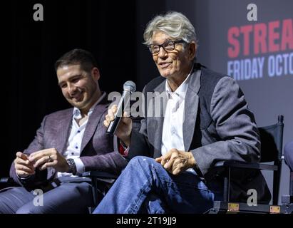 MIAMI, FL-OCT 11 : le producteur, réalisateur Orlando Cicilia III et l’acteur Eric Roberts sont vus lors de l’avant-première de “HAMMER” au Koubek Center à Miami, Floride, le 11 octobre 2023. (Photo Alberto E. Tamargo/Sipa USA) Banque D'Images