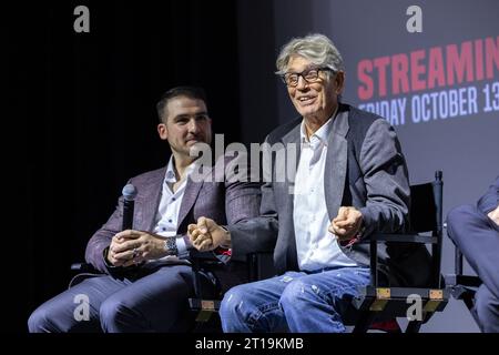 MIAMI, FL-OCT 11 : le producteur, réalisateur Orlando Cicilia III et l’acteur Eric Roberts sont vus lors de l’avant-première de “HAMMER” au Koubek Center à Miami, Floride, le 11 octobre 2023. (Photo Alberto E. Tamargo/Sipa USA) Banque D'Images