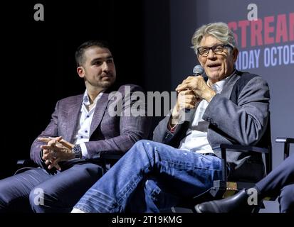 MIAMI, FL-OCT 11 : le producteur, réalisateur Orlando Cicilia III et l’acteur Eric Roberts sont vus lors de l’avant-première de “HAMMER” au Koubek Center à Miami, Floride, le 11 octobre 2023. (Photo Alberto E. Tamargo/Sipa USA) Banque D'Images