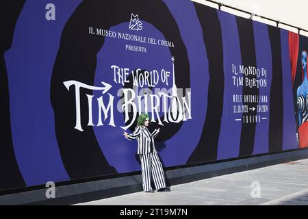 Turin, Italie. 11 octobre 2023. Inauguration de l'exposition World of Tim Burton au Musée National du Cinéma le 11 octobre 2023 à Milan, Italie (photo Alessandro Bremec/NurPhoto) crédit : NurPhoto SRL/Alamy Live News Banque D'Images