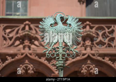Reichsadler, Altes Rathaus Römer, Römerberg, Francfort-sur-le-main, Hessen, Allemagne Banque D'Images