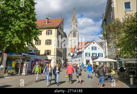 Einkaufsstraße, Fußgängerzone, Wessenbergstraße, Altstadt, Münster Unserer Lieben Frau, Konstanz, Bade-Wurtemberg, Allemagne Banque D'Images