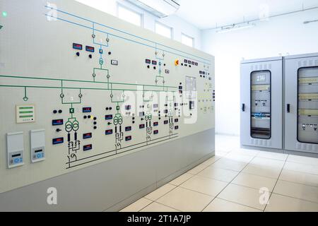 Perspective d'une salle de commutation électrique Banque D'Images