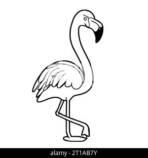 Pages à colorier Flamingo pour les enfants et les tout-petits Illustration de Vecteur