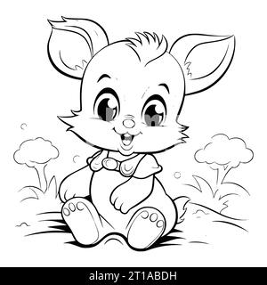 Pages à colorier pour chaton pour les enfants et les tout-petits Illustration de Vecteur