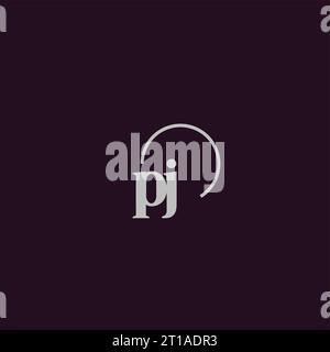 Idées de conception de monogramme logo PJ initiales Illustration de Vecteur