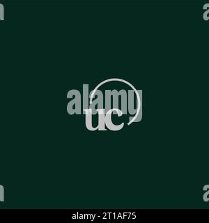 UC initiales logo monogramme idées de conception Illustration de Vecteur