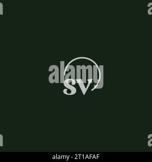 SV initiales logo monogramme idées de conception Illustration de Vecteur