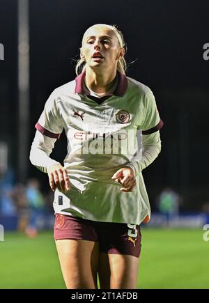 Walton Hall Park, Liverpool, Merseyside, Angleterre. 11 octobre 2023. Chloe Kelly n°9 de Manchester City Women, lors de Everton Women V Manchester City Women dans la coupe continentale féminine de la FA Women's Continental Tyres League Cup Group B. (image de crédit : ©Cody Froggatt/Alamy Live News) Banque D'Images