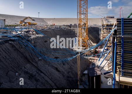 La construction du tunnel de la ceinture de Fehmarn à Roedbyhavn, dans le sud du Danemark jeudi 12 octobre 2023. Le tunnel de Fehmarnbelt sera achevé en 2029. Banque D'Images