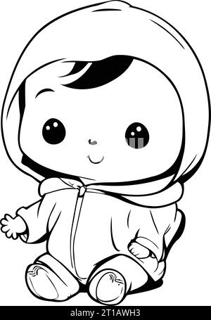 Mignon petit garçon habillé en costume d'astronaute. Illustration vectorielle. Illustration de Vecteur