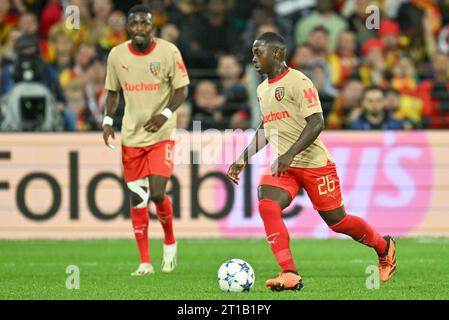 Nampalys Mendy (26 ans) du RC Lens photographié lors du match de l'UEFA Champions League 2 dans le groupe B lors de la saison 2023-2024 entre le Racing Club de Lens et Arsenal FC le 3 octobre 2023 à Lens, France. (Photo de David Catry / Sportpix ) Banque D'Images
