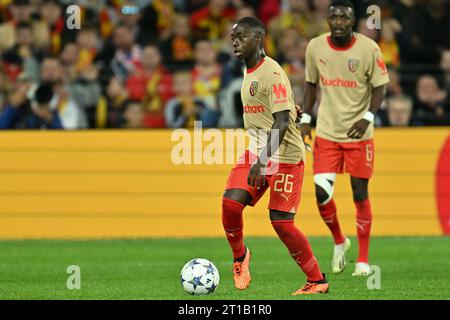 Nampalys Mendy (26 ans) du RC Lens photographié lors du match de l'UEFA Champions League 2 dans le groupe B lors de la saison 2023-2024 entre le Racing Club de Lens et Arsenal FC le 3 octobre 2023 à Lens, France. (Photo de David Catry / Sportpix ) Banque D'Images