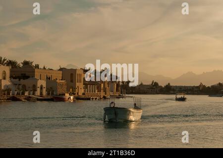 Lagoon City, Holiday Town El Gouna, Mer Rouge, Égypte Banque D'Images