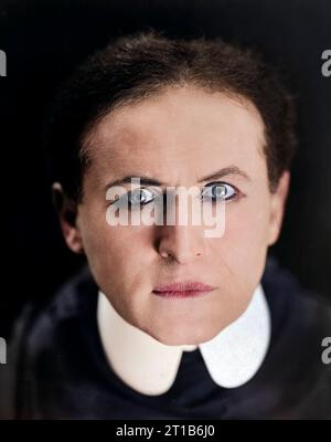 Harry Houdini (1874-1926), artiste d'évasion hongrois-américain, illusionniste et cascadeur, portrait de tête et d'épaules, artiste non identifié, 1920 Banque D'Images