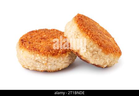 Délicieux côtelettes de viande sur fond blanc Banque D'Images