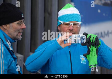 Biathlon Welt Cup 4 x 6 KM Staffel der Frauen à Ruhpolding, Deutschland am 08.01.2014 Banque D'Images