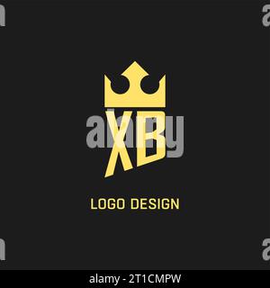 Forme de couronne de bouclier de logo Monogram XB, graphique vectoriel de style logo initial élégant et luxueux Illustration de Vecteur