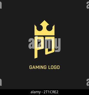 Forme de couronne de bouclier de logo PJ de monogramme, graphique vectoriel de style de logo initial élégant et luxueux Illustration de Vecteur