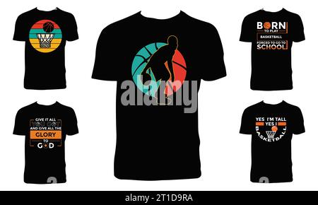 Lot de conception de T-shirt Basketball Sport Vector Illustration de Vecteur