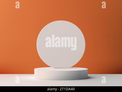 Podium blanc 3D avec fond de cercle est une maquette d'affichage de produit de concept intérieur moderne. Il est parfait pour présenter vos produits chez un professionnel Illustration de Vecteur