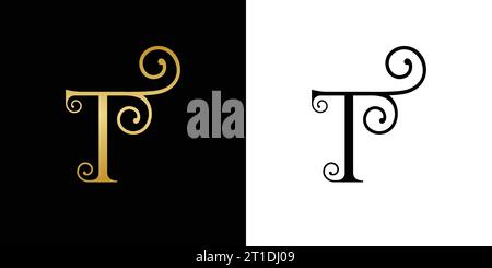T logo design, T monogramme, initiales T icône, lettre T logo, élégant, icône, vecteur Illustration de Vecteur